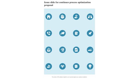 Icons Slide For Continues Process Optimization Proposal One Pager Sample Example Document