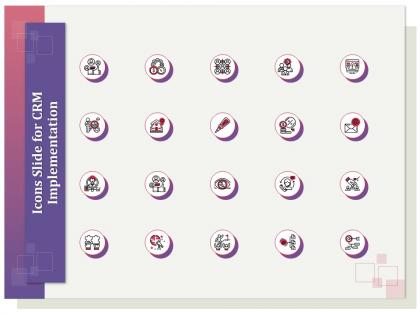 Icons slide for crm implementation ppt topics