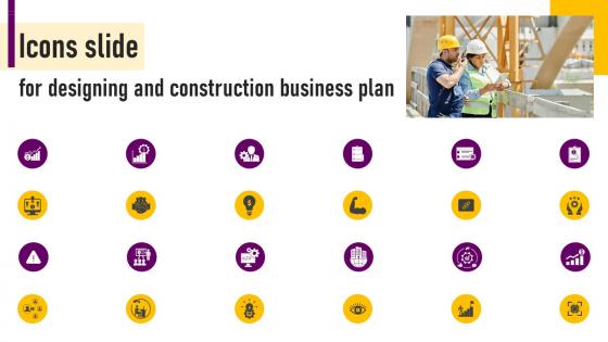Icons Slide For Designing And Construction Business Plan BP SS
