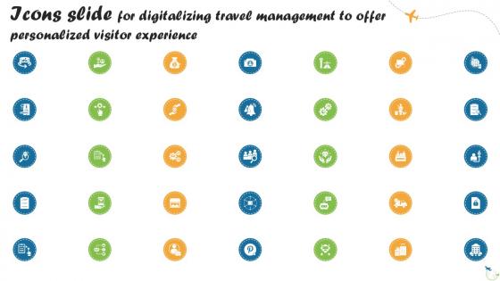 Icons Slide For Digitalizing Travel Management To Offer Personalized Visitor Experience Ppt Sample