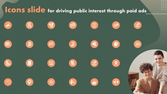 Icons Slide For Driving Public Interest Through Paid Ads MKT SS V