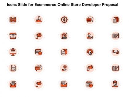 Icons slide for ecommerce online store developer proposal ppt powerpoint presentation styles clipart images
