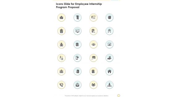 Icons Slide For Employee Internship Program Proposal One Pager Sample Example Document