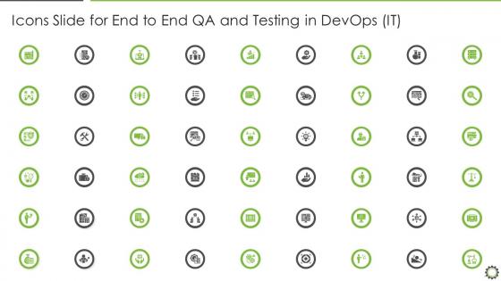 Icons slide for end to end qa and testing in devops it