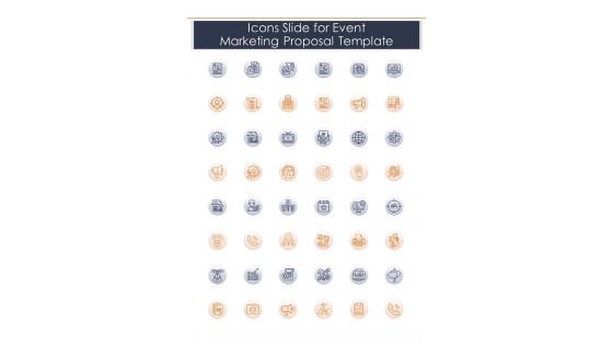 Icons Slide For Event Marketing Proposal Template One Pager Sample Example Document