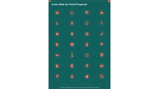 Icons Slide For Florist Proposal One Pager Sample Example Document