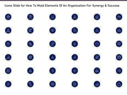 Icons slide for how to mold elements of an organization for synergy and success ppt brochure