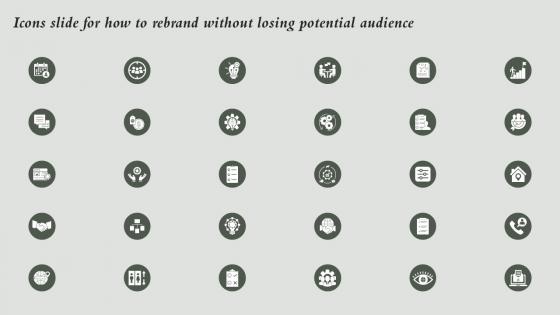 Icons Slide For How To Rebrand Without Losing Potential Audience