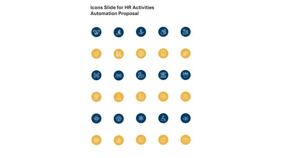Icons Slide For HR Activities Automation Proposal One Pager Sample Example Document