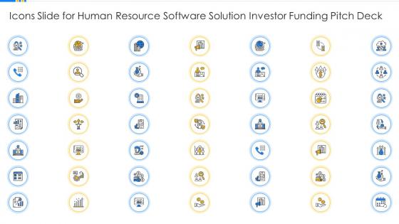Icons slide for human resource software solution investor funding pitch deck