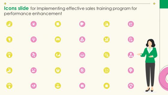 Icons Slide For Implementing Effective Sales Training Program For Performance Enhancement