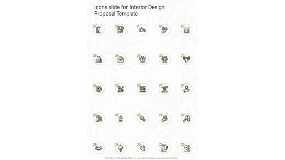 Icons Slide For Interior Design Proposal Template One Pager Sample Example Document