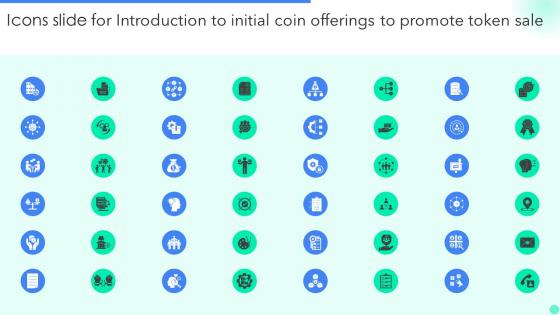 Icons Slide For Introduction To Initial Coin Offerings To Promote Token Sale BCT SS V
