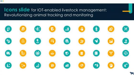 Icons Slide For IoT Enabled Livestock Management Revolutionizing Animal Tracking Ppt Example Agri SS