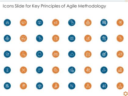 Icons slide for key principles of agile methodology