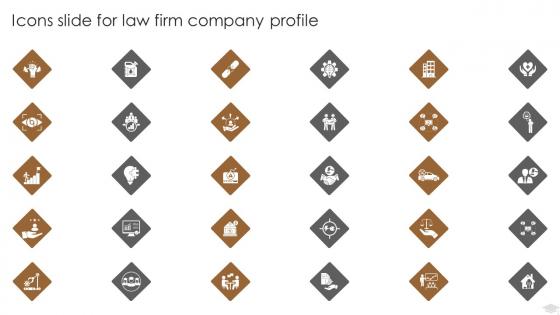 Icons Slide For Law Firm Company Profile Ppt Model Introduction