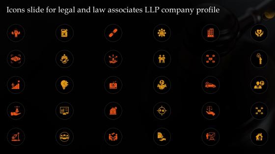 Icons Slide For Legal And Law Associates Llp Company Profile Ppt Slides Background Images
