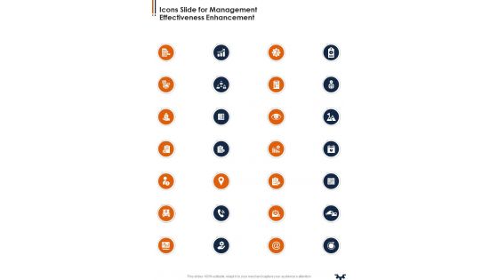 Icons Slide For Management Effectiveness Enhancement One Pager Sample Example Document