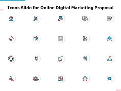 Icons slide for online digital marketing proposal ppt powerpoint presentation summary maker