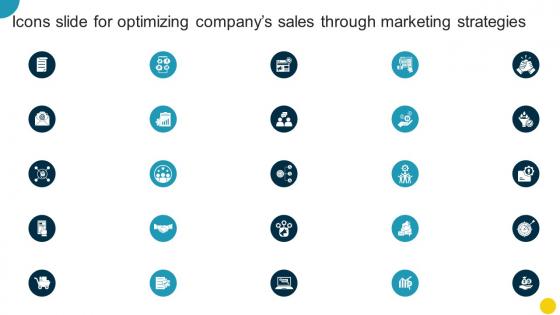 Icons Slide For Optimizing Companys Sales Through Marketing Strategies SA SS