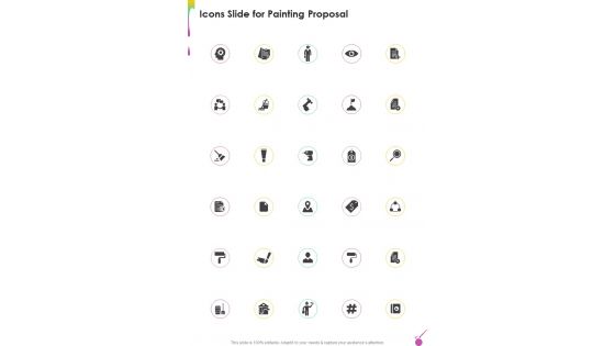 Icons Slide For Painting Proposal One Pager Sample Example Document