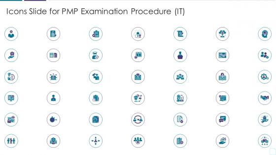 Icons slide for pmp examination procedure it