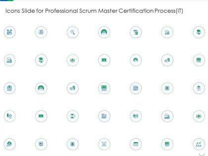 Icons slide for professional scrum master certification process it