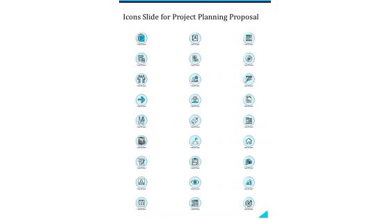 Icons Slide For Project Planning Proposal One Pager Sample Example Document