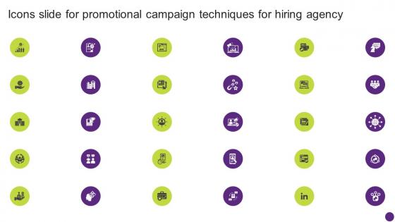 Icons Slide For Promotional Campaign Techniques For Hiring Agency Strategy SS V