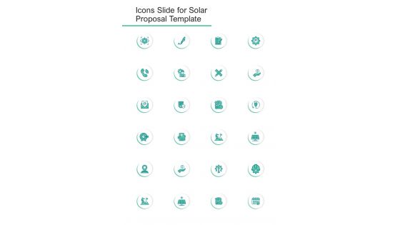 Icons Slide For Solar Proposal Template Solar Proposal Template One Pager Sample Example Document