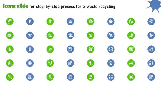 Icons Slide For Step By Step Process For E Waste Recycling Ppt Presentation
