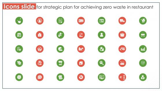 Icons Slide For Strategic Plan For Achieving Zero Waste In Restaurant Ppt Example