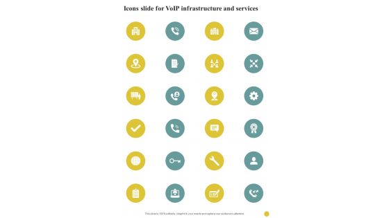 Icons Slide For Voip Infrastructure And Services One Pager Sample Example Document