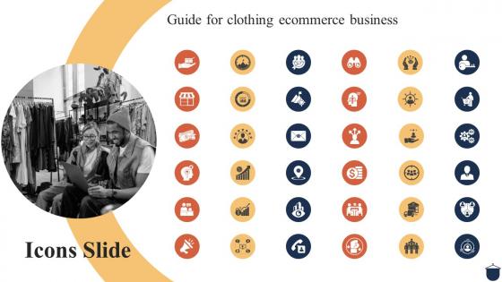 Icons Slide Guide For Clothing Ecommerce Business Ppt Icon Example Introduction