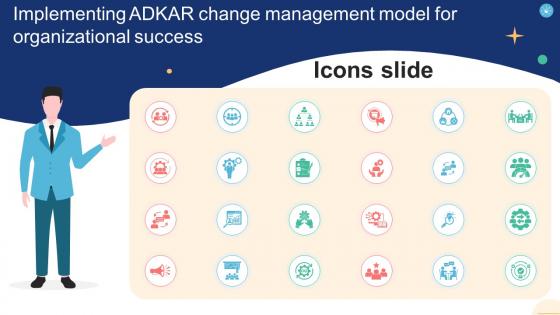 Icons Slide Implementing ADKAR Change Management Model For Organizational Success