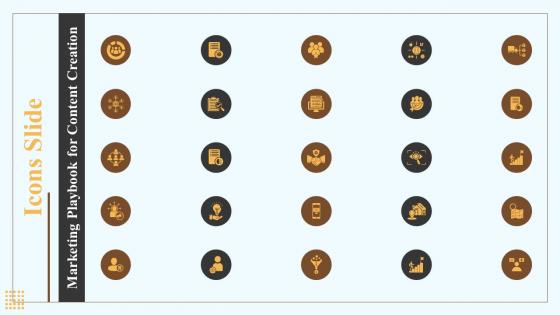 Icons Slide Marketing Playbook For Content Creation