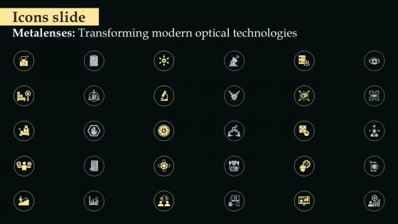 Icons Slide Metalenses Transforming Modern Optical Ppt Presentation