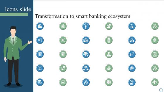 Icons Slide Transformation To Smart Banking Ecosystem Ppt Presentation