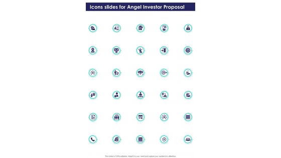 Icons Slides For Angel Investor Proposal One Pager Sample Example Document