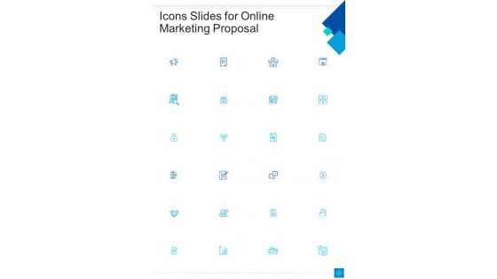 Icons Slides For Online Marketing Proposal One Pager Sample Example Document