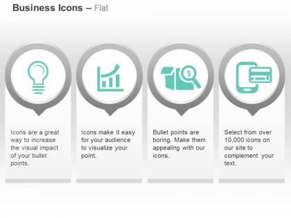 Idea bulb growth bar financial search mobile app ppt icons graphics
