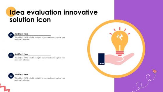 Idea Evaluation Innovative Solution Icon Ppt Powerpoint