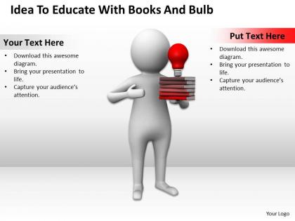 Idea to educate with books and bulb ppt graphics icons powerpoint