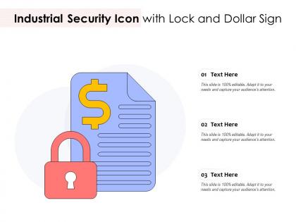Industrial security icon with lock and dollar sign