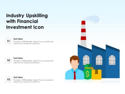 Industry upskilling with financial investment icon