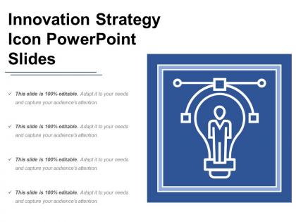 Innovation strategy icon powerpoint slides