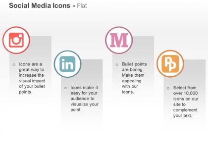 Instagram linkedin medium pied piper ppt icons graphics