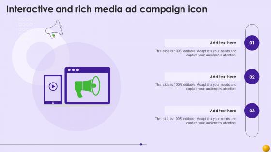 Interactive And Rich Media Ad Campaign Icon Ppt Example