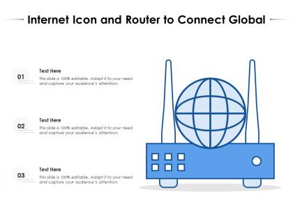 Internet icon and router to connect global
