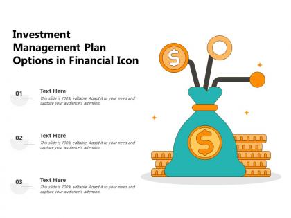 Investment management plan options in financial icon